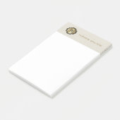 Gouden Monogram Crème Witte Leer Elegant Post-it® Notes (Schuin)