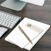 Gouden Monogram Crème Witte Leer Elegant Post-it® Notes