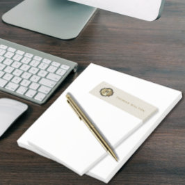 Gouden Monogram Crème Witte Leer Elegant Post-it® Notes