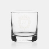 Gouden Monogram Crest Gedrukte Whiskyglas Whisky Glas (Achterkant)