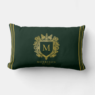 Gouden Monogram Crest Kussen