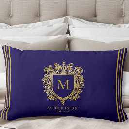 Gouden Monogram Crest Kussen