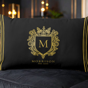 Gouden Monogram Crest Kussen