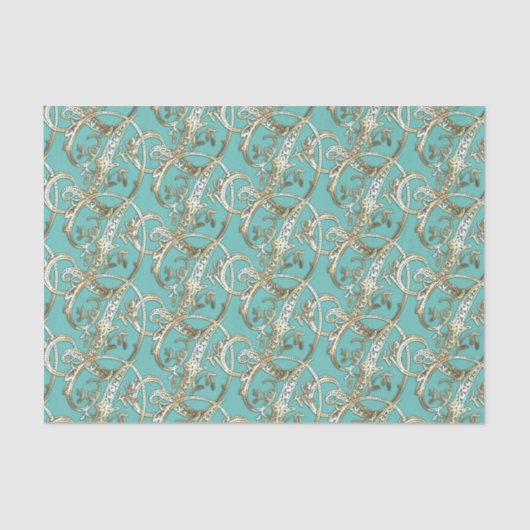   Gouden Monogram D-Weefseldocument Tissuepapier (Voorkant)