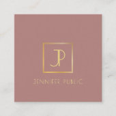 Gouden Monogram Design Sjabloon Modern Elegant Vierkante Visitekaartje (Voorkant)