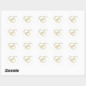 Gouden Monogram E Ronde Sticker (Vel)
