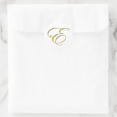 Gouden Monogram E Ronde Sticker (Tas)