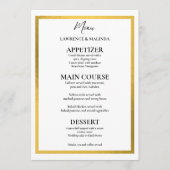 Gouden Monogram Eenvoudige Elegante Bruiloft Menu (Voorkant)