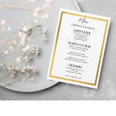 Gouden Monogram Eenvoudige Elegante Bruiloft Menu