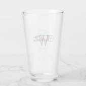 Gouden Monogram Elegante Meisjesachtige Script  Glas (Achterkant)