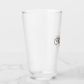 Gouden Monogram Elegante Meisjesachtige Script  Glas (Rechts)