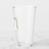Gouden Monogram Elegante Moderne Groene Elementen  Glas (Links)