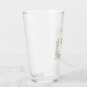 Gouden Monogram Elegante Moderne Groene Elementen  Glas (Rechts)