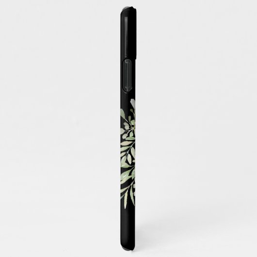 Gouden Monogram Elegante Moderne Groene Tinten Zwa iPhone Hoesje (Rechterkant)