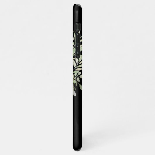 Gouden Monogram Elegante Moderne Groene Tinten Zwa iPhone Hoesje (Linkerkant)