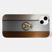 Gouden Monogram Embleem A Case-Mate iPhone Case (Achterkant (horizontaal))