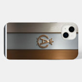 Gouden Monogram Embleem A iPhone Hoesje (Achterkant horizontaal)