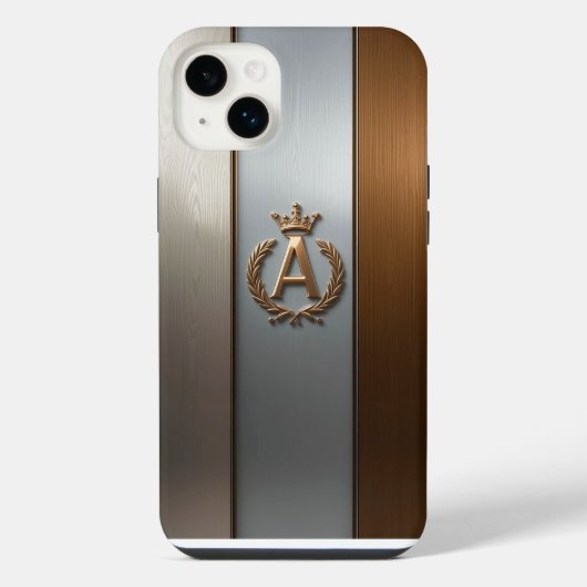 Gouden Monogram Embleem A iPhone Hoesje (Achterkant)