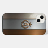 Gouden monogram embleem A iPhone Hoesje (Achterkant horizontaal)