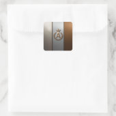 Gouden Monogram Embleem A Vierkante Sticker (Tas)