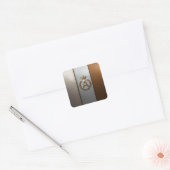 Gouden Monogram Embleem A Vierkante Sticker (Envelop)
