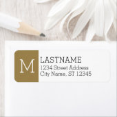 Gouden Monogram en Aangepaste Naam - Retouradres Etiket (Insitu)