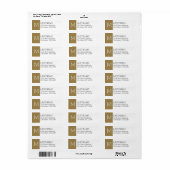 Gouden Monogram en Aangepaste Naam - Retouradres Etiket (Full Sheet)