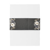 Gouden Monogram en Pioenenuitnodigingen Belly Band Uitnodigingen Wikkel (Achterkant Voorbeeld)