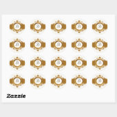 Gouden monogram envelop afdichting ronde sticker (Vel)