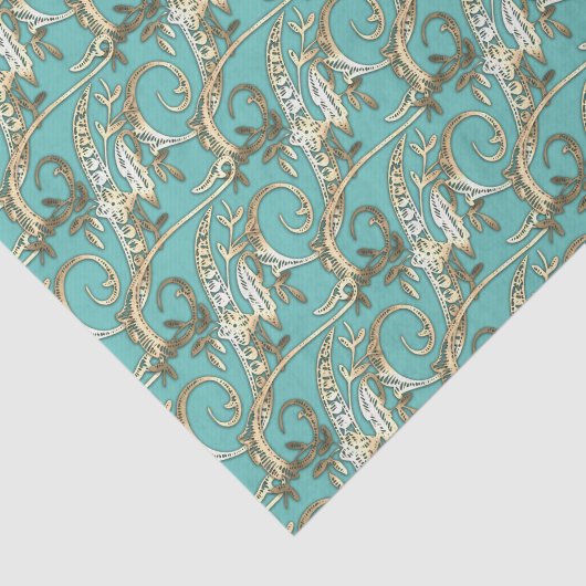 Gouden Monogram F-Weefseldocument Tissuepapier (Detail)