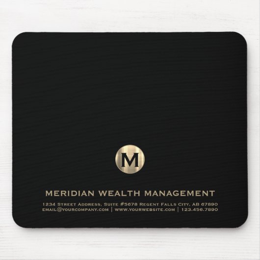 Gouden Monogram Financiële Planner Muismat (Voorkant)