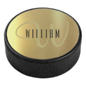 Gouden Monogram Formele Luxe Hockey Puck (3/4)
