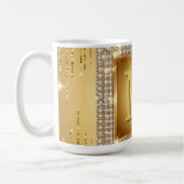 ✨ Gouden Monogram Frame Met Naam Op Maat ✨ Koffiemok (Links)