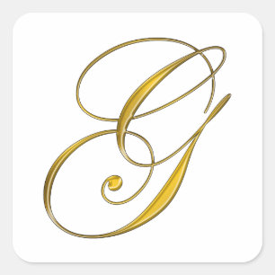 Gouden Monogram G Envelop Seal Sticker