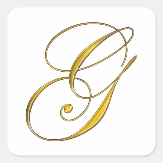 Gouden Monogram G Envelop Seal Sticker (Voorkant)