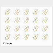 Gouden Monogram G Enveloppe Zegellak Sticker (Vel)