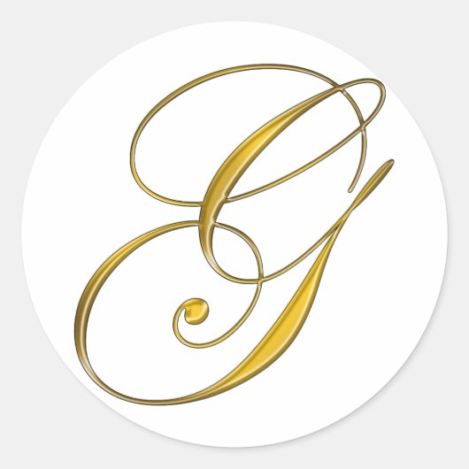 Gouden Monogram G Enveloppe Zegellak Sticker (Voorkant)