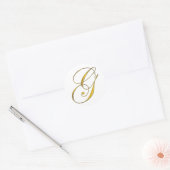 Gouden Monogram G Enveloppe Zegellak Sticker (Envelop)