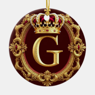 Gouden Monogram G Royal Klassiek Huisdecor Keramisch Ornament