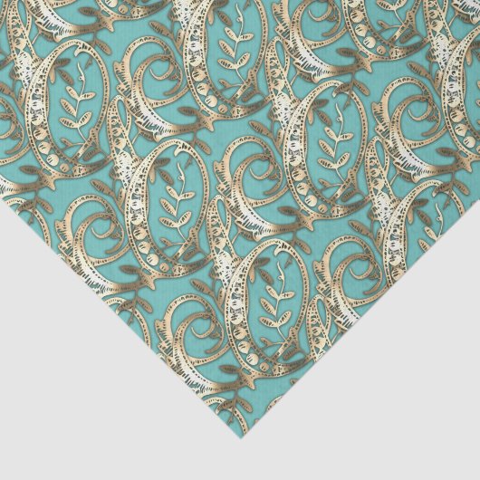   Gouden Monogram G-Weefseldocument Tissuepapier (Detail)