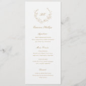 Gouden Monogram Gastnaam Elegante bruiloft Menu (Voorkant)