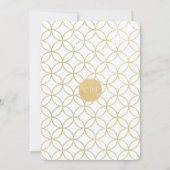 Gouden Monogram Geometrische Elegante Huwelijksuit Kaart (Achterkant)