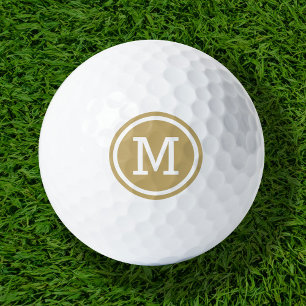 Gouden Monogram Gepersonaliseerde Golfballen