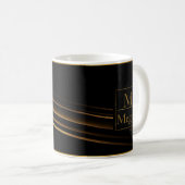 Gouden Monogram Gepersonaliseerde Trendy Espresso Koffiemok (Voorkant rechts)