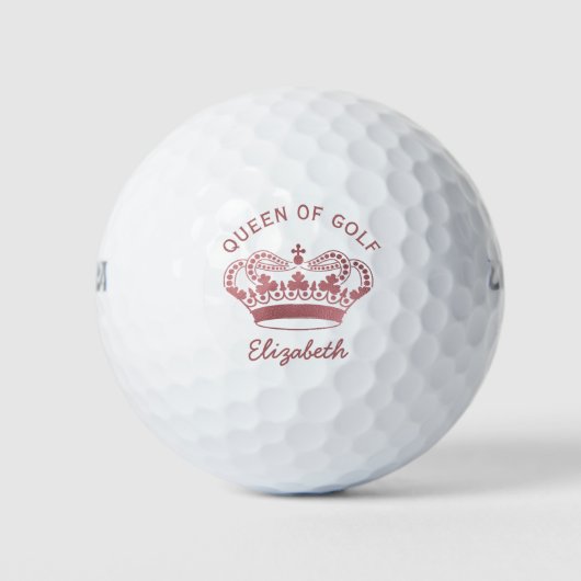 Gouden monogram Golfbal - koningin van het GolfRoo Golfballen (Voorkant)