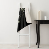 Gouden Monogram groen Waterverf zwart Sherpa Deken (In situ)