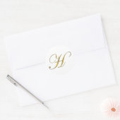 Gouden Monogram H Enveloppe Zegel Sticker (Envelop)