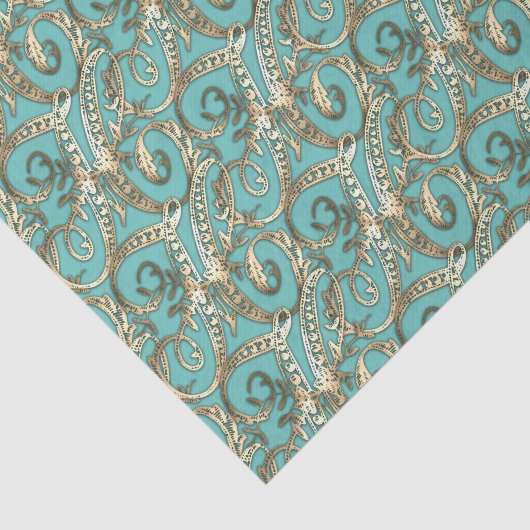   Gouden Monogram H-Weefseldocument Tissuepapier (Detail)