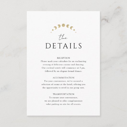 Gouden Monogram Hemelbruiloft Informatiekaartje (Voorkant)