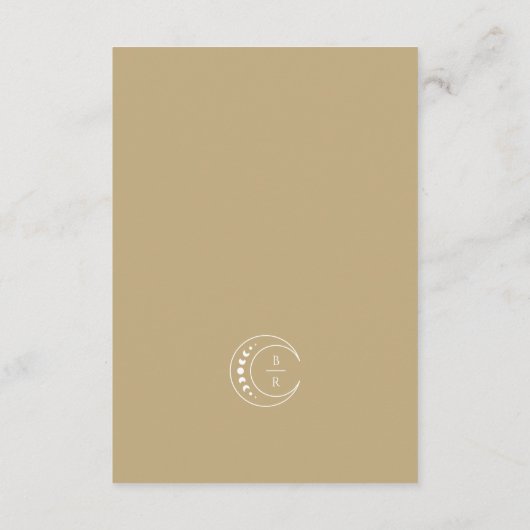 Gouden Monogram Hemelbruiloft Informatiekaartje (Achterkant)